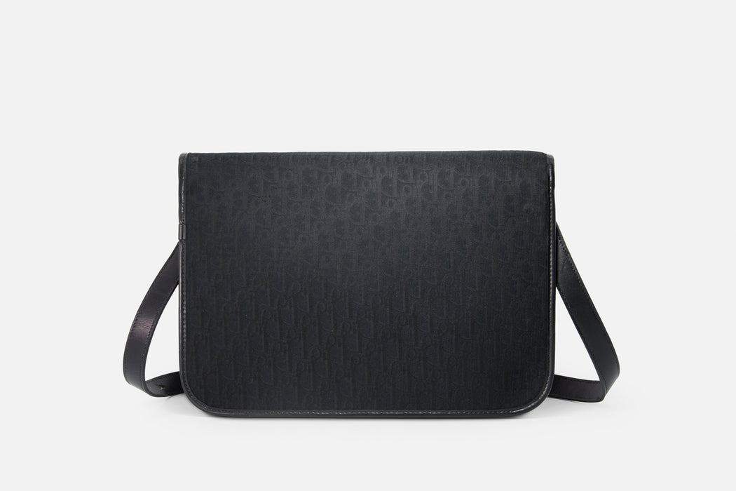 Christian Dior vintage oblique trotter shoulder bag- Black
