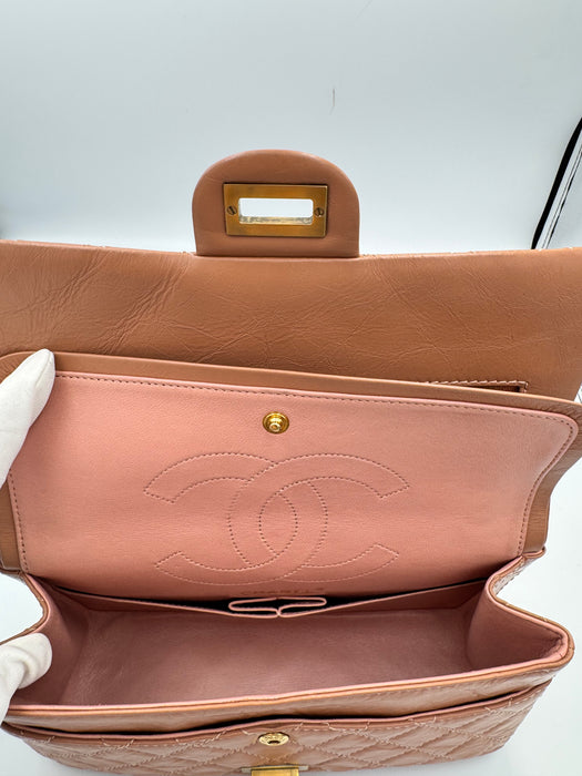 Chanel Reissue 2.55 Terracotta Quilted Leather Double Flap Bag Small | Aged Gold Hardware