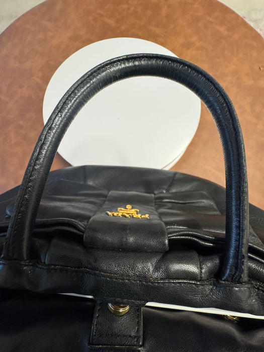Prada Nappa Leather Fiocco Bow Bag - Black
