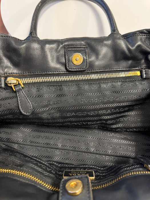 Prada Nappa Leather Fiocco Bow Bag - Black
