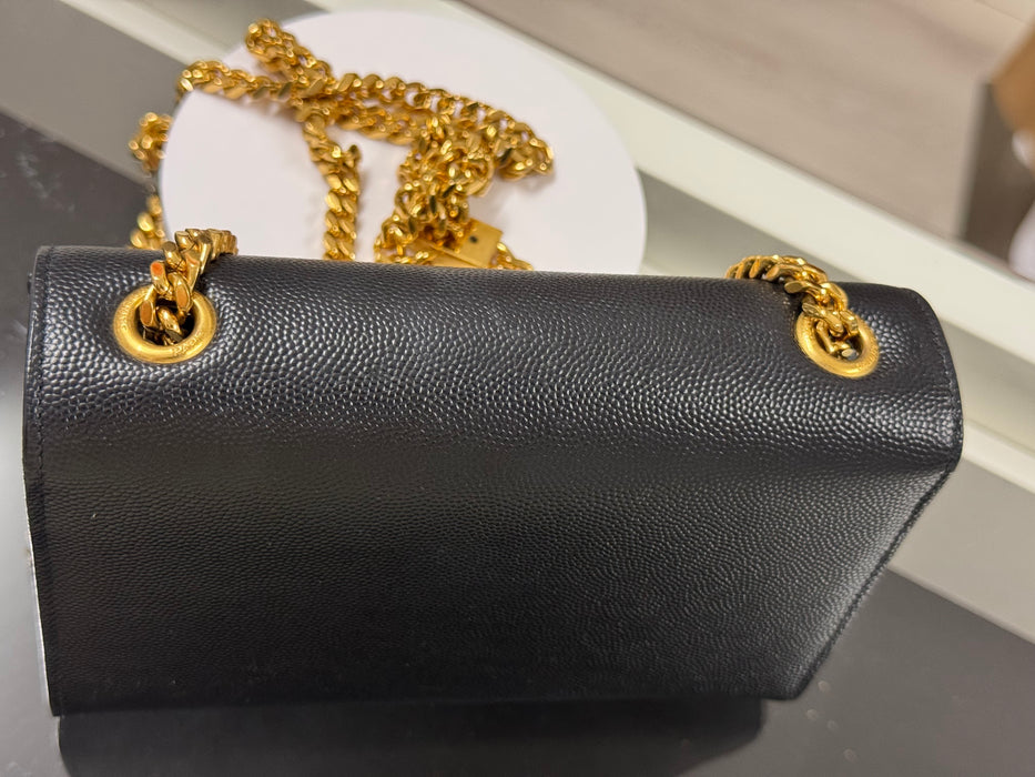Saint Laurent Kate double chain small shoulder bag- Black