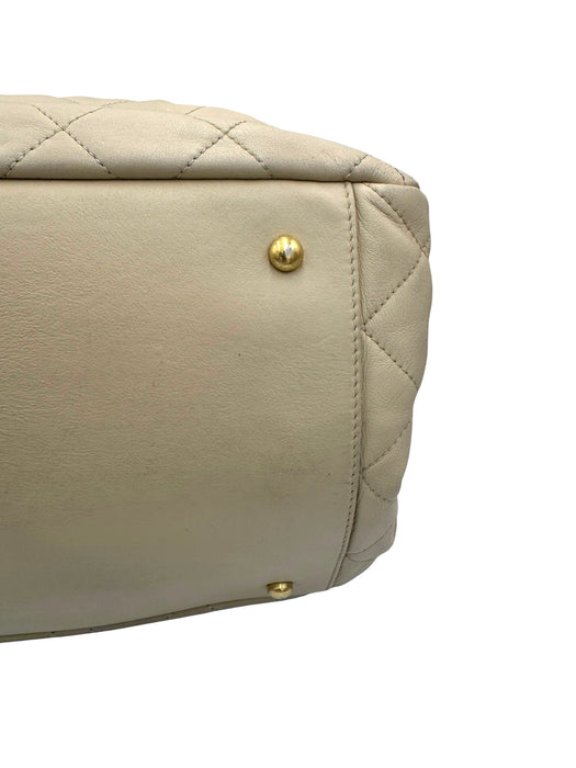 Chanel In The Mix Shopping Tote Beige & Black Quilted Leather Bag