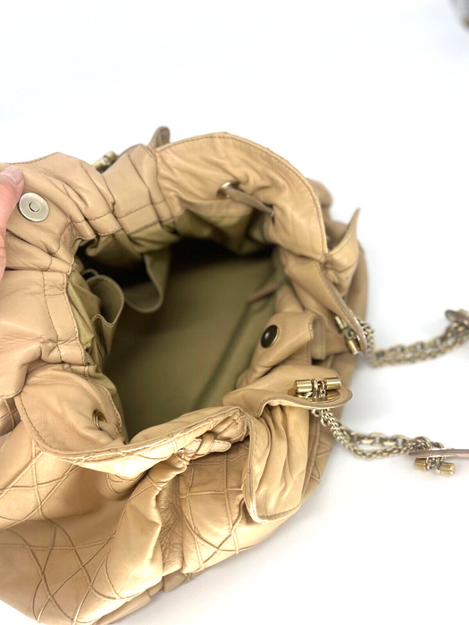 Christian Dior Le Trente Cannage Leather Chain Tote - Beige