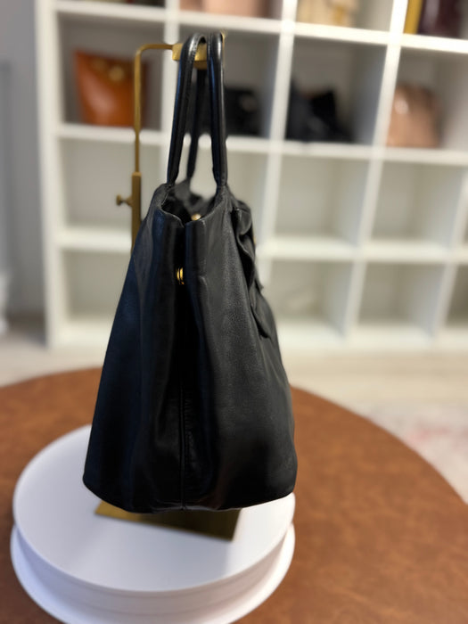 Prada Nappa Leather Fiocco Bow Bag - Black
