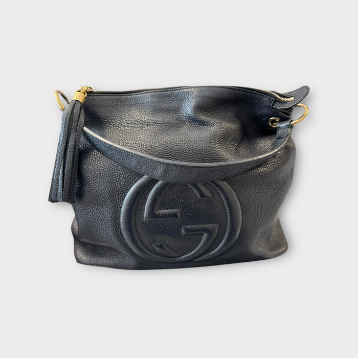Gucci zoho zip hobo shoulder bag- black