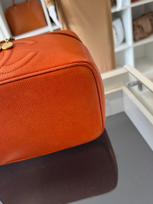 Chanel caviar vanity bag- orange