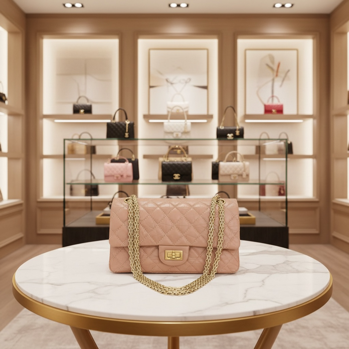 Chanel Reissue 2.55 Terracotta Quilted Leather Double Flap Bag Small | Aged Gold Hardware