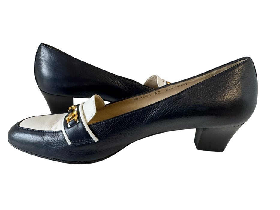 Bally heel loafers- Navy EU 39