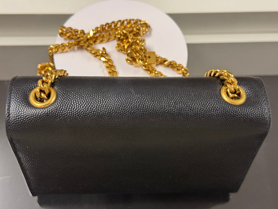 Saint Laurent Kate double chain small shoulder bag- Black