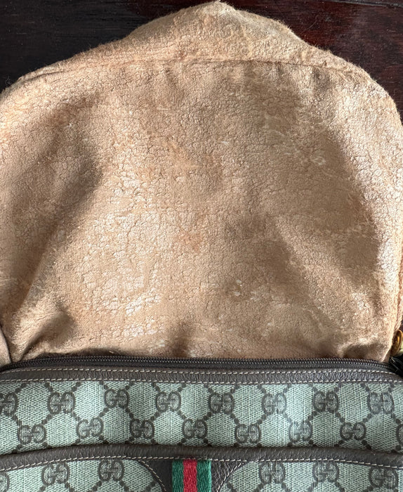 Gucci GG sherry line crossbody bag- brown
