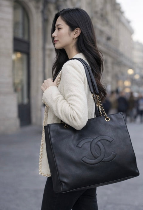 Chanel Vintage Timeless CC XL Caviar Leather Tote – Black