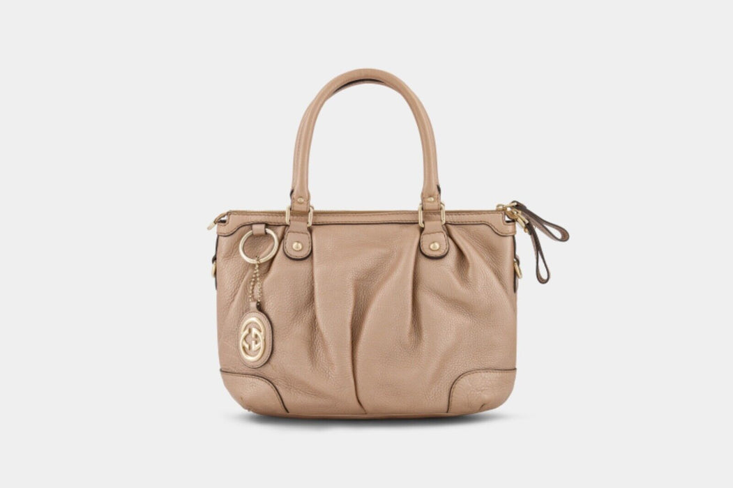 Gucci Sukey Two-Way Leather Bag - Nude
