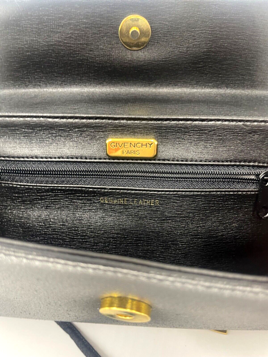 Givenchy Gold Handle Two-Way Leather - Black