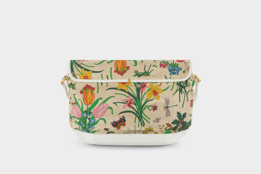 Gucci Flora Canvas Crossbody Bag - Beige
