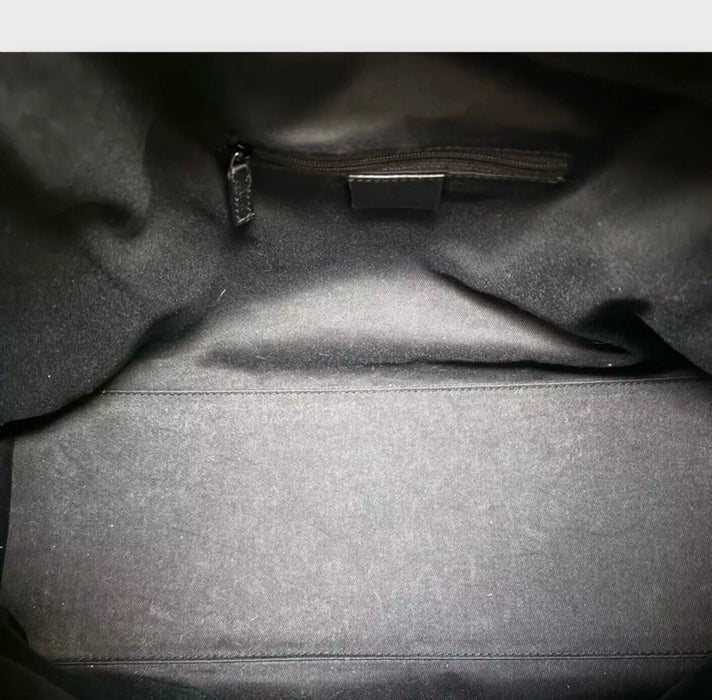 Gucci GG Supreme Canvas Large Leather Hobo Bag - Black