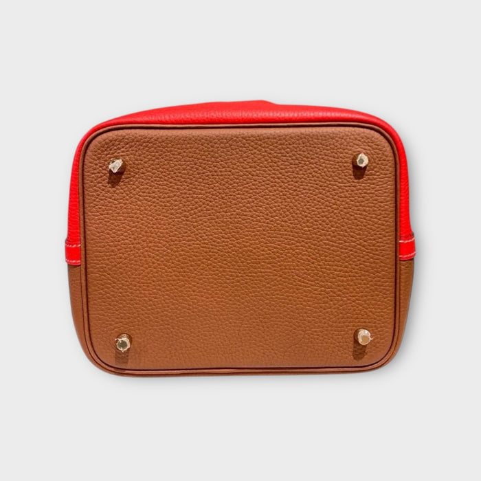 Hermes Picotin 22 bicolour- red and gold