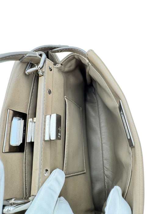 Fendi Peekaboo Mini Nappa Taupe Leather Bag | Crossbody & Top Handle