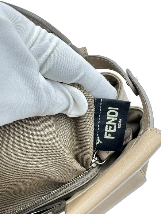 Fendi Peekaboo Mini Nappa Taupe Leather Bag | Crossbody & Top Handle