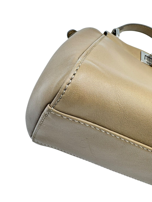 Fendi Peekaboo Mini Nappa Taupe Leather Bag | Crossbody & Top Handle