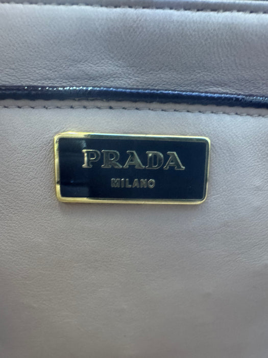 Prada Saffiano Vernice Pyramid Frame Bag- Burgundy