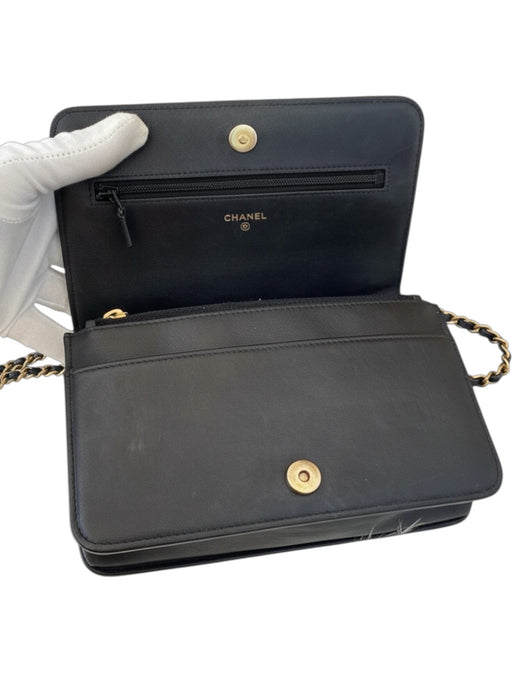 CHANEL Boy Wallet on Chain WOC Black Lambskin Gold Hardware (GHW) Crossbody