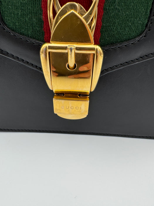 Gucci Sylvie black mini top handle bag