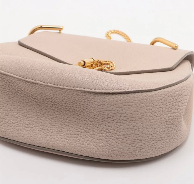 Chloe Drew Leather Chain Bag - Beige