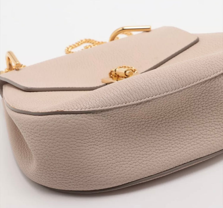 Chloe Drew Leather Chain Bag - Beige