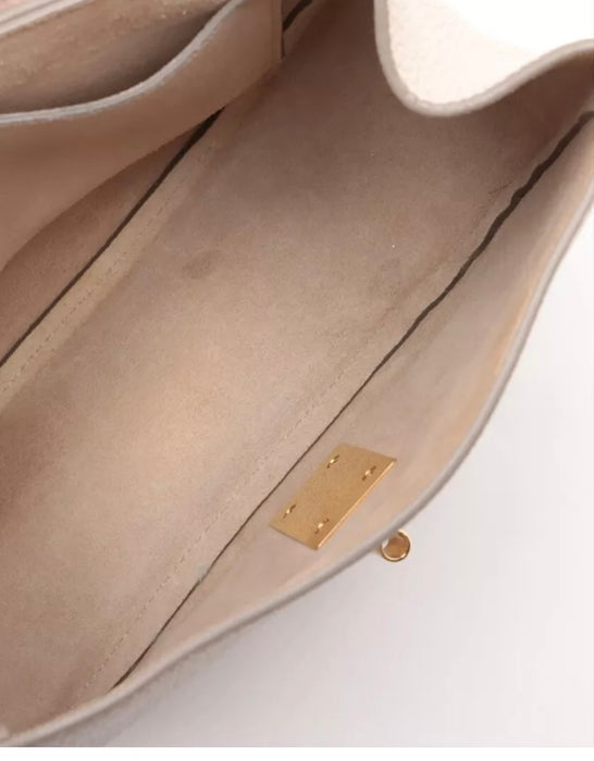 Chloe Drew Leather Chain Bag - Beige