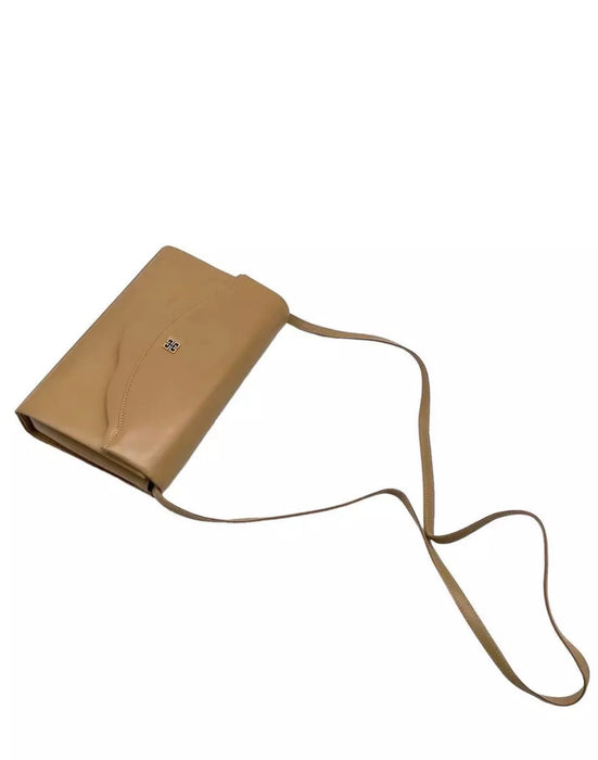 Givenchy Leather Scalloped Shoulder Bag - Beige