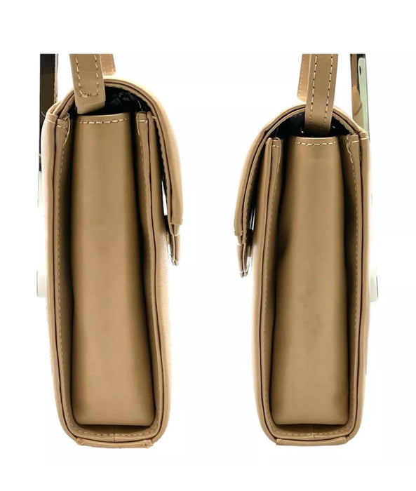 Givenchy Leather Scalloped Shoulder Bag - Beige