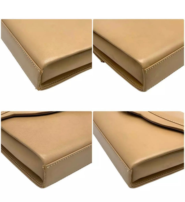 Givenchy Leather Scalloped Shoulder Bag - Beige