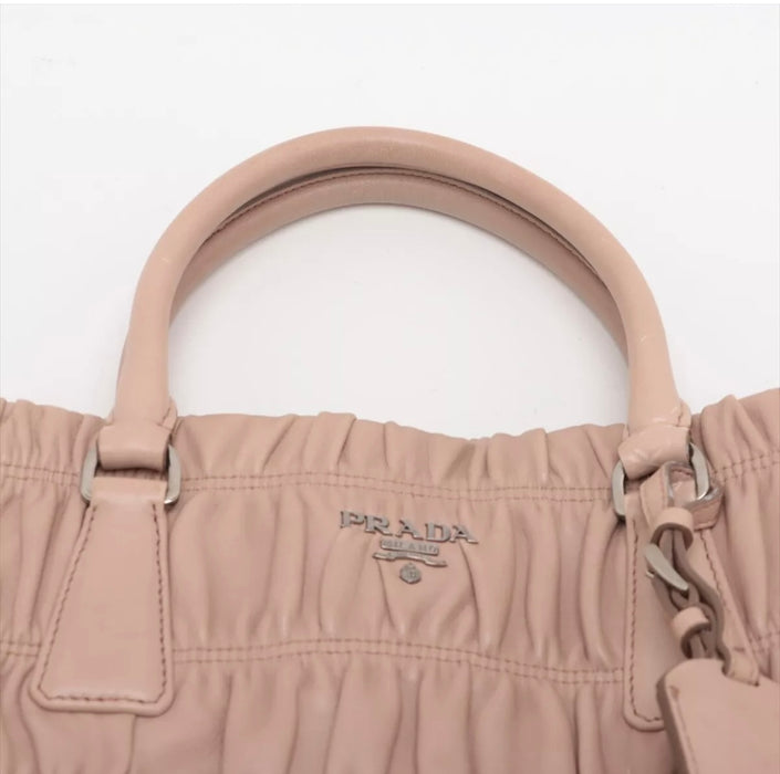 Prada Nappa Gaufre Leather Two-Way Tote - Nude / Pale Pink