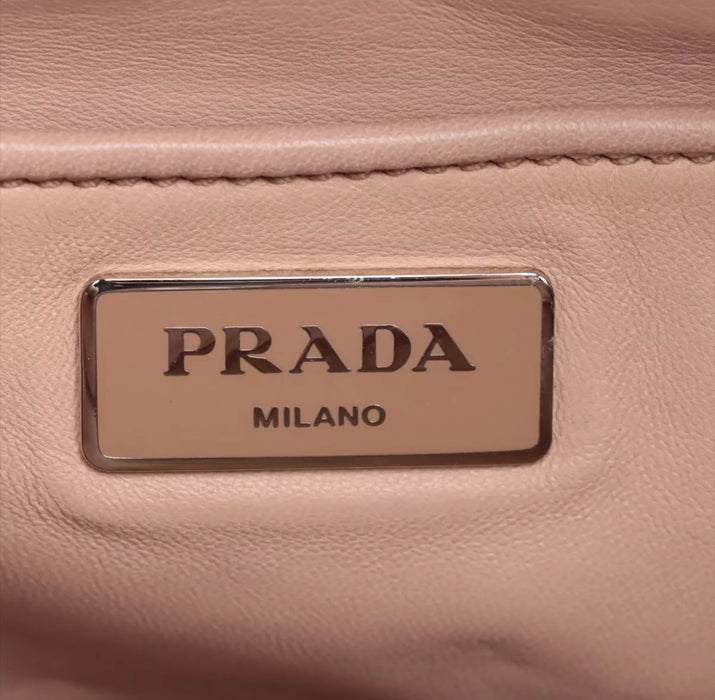 Prada Nappa Gaufre Leather Two-Way Tote - Nude / Pale Pink