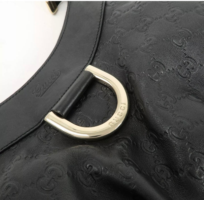 Gucci Abbey Guccissima Leather Hobo Bag - Black