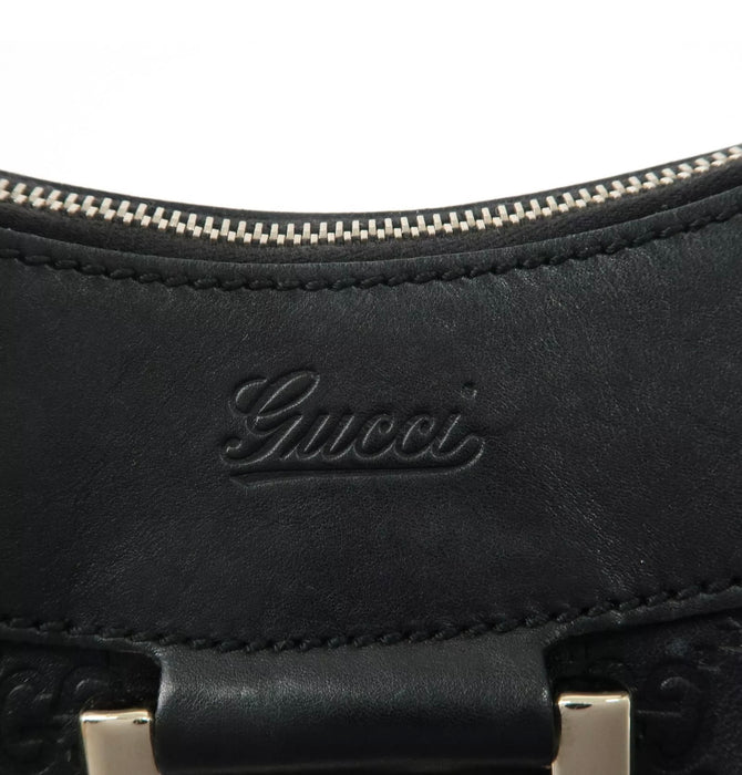 Gucci Abbey Guccissima Leather Hobo Bag - Black
