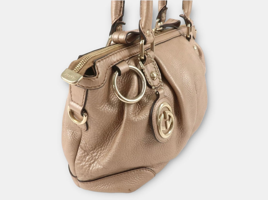 Gucci Sukey Two-Way Leather Bag - Nude
