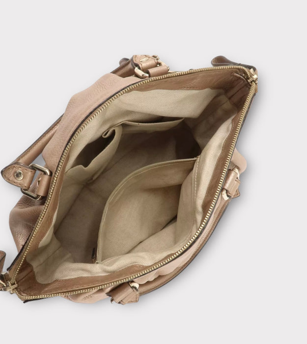 Gucci Sukey Two-Way Leather Bag - Nude