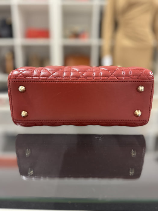Christian Dior Lady Dior bag small- red