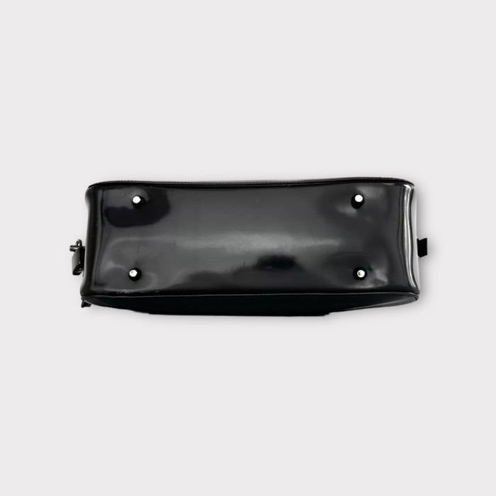 Prada Milano Patent Leather Bowling Bag - Black