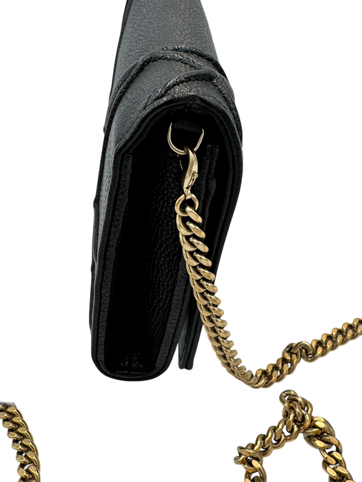 Dior Diorama Wallet on Chain Black Leather Gold Hardware