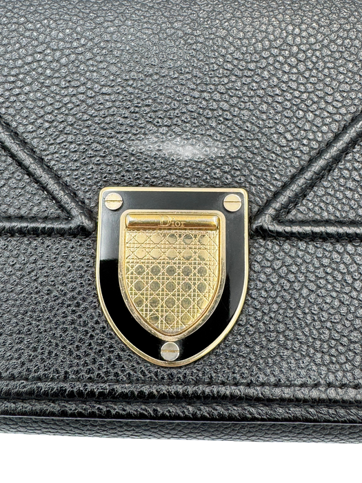 Dior Diorama Wallet on Chain Black Leather Gold Hardware