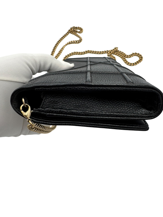 Dior Diorama Wallet on Chain Black Leather Gold Hardware