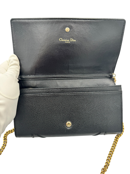 Dior Diorama Wallet on Chain Black Leather Gold Hardware