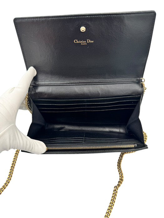 Dior Diorama Wallet on Chain Black Leather Gold Hardware