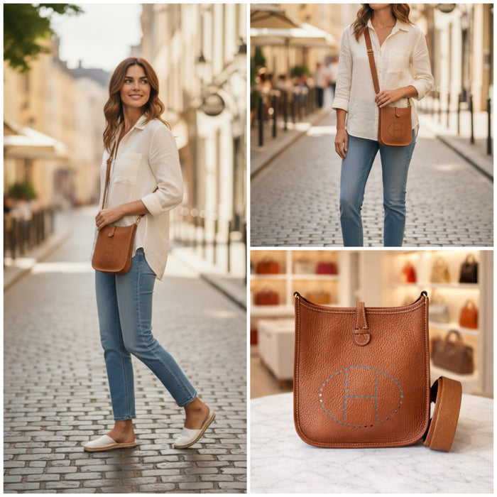 Hermès Evelyne TPM Gold Clemence Gold Hardware – Stamp Z 2021