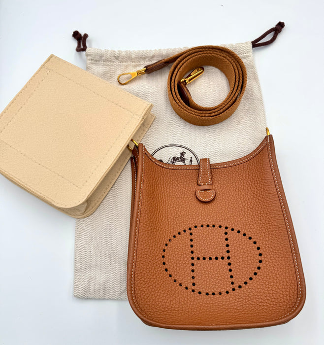 Hermès Evelyne TPM Gold Clemence Gold Hardware – Stamp Z 2021