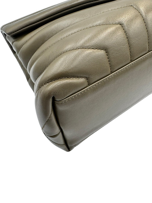 Saint Laurent Medium Loulou Bag – Green Chevron Leather