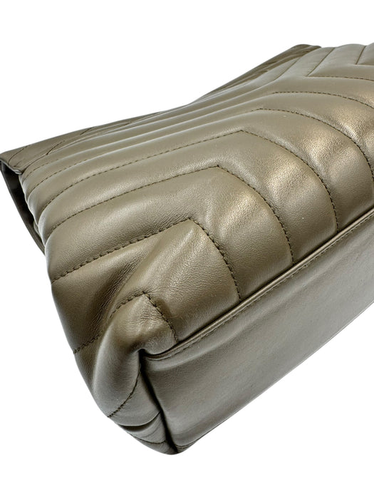 Saint Laurent Medium Loulou Bag – Green Chevron Leather