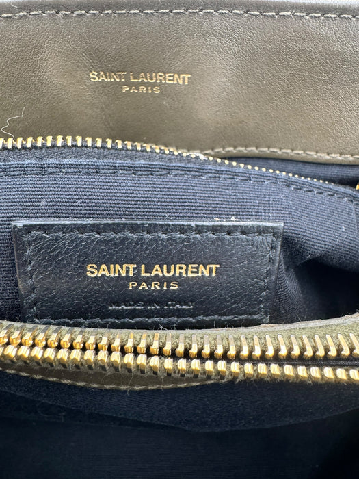 Saint Laurent Medium Loulou Bag – Green Chevron Leather